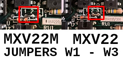 Jumper diagram for W1 - W3