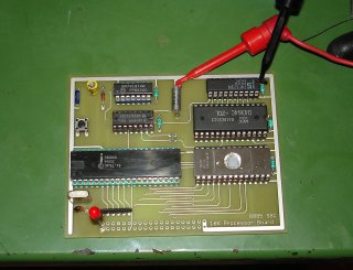 Assembled SBC running a test routine