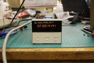 HP 59304A displaying time data from HP 59309A clock