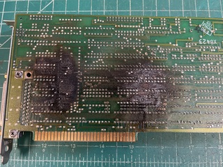 Closeup of the blowtorch burn