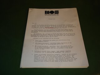 MOS correspondence from 1976