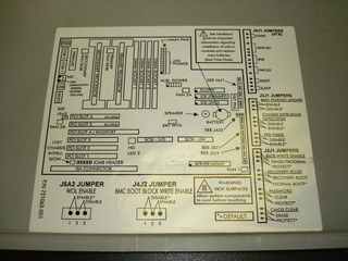 Motherboard layout sticker in top of chassis